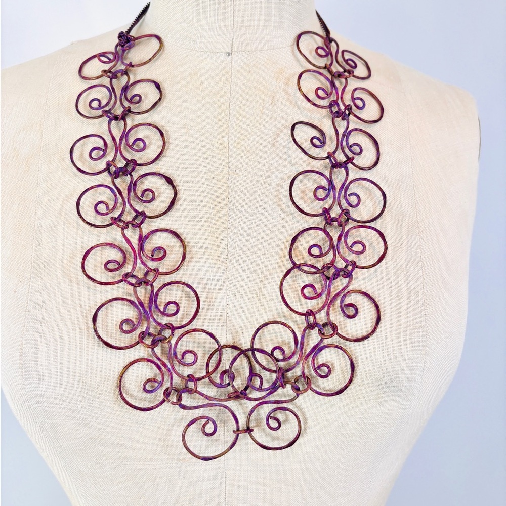 One of a Kind Hand Made Metal Wire Necklace